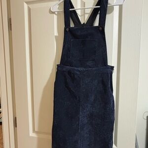 Blue Corduroy Overall Dress